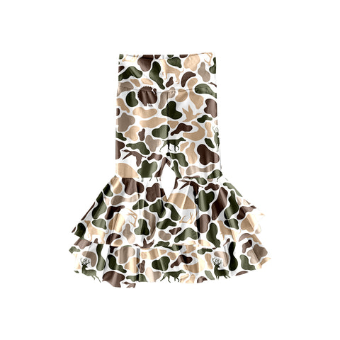 Preorder 10.17 MOQ 5 pcs P0889 Hunting Camo Mallard Ducks Yoga Girls Big Fared Pants