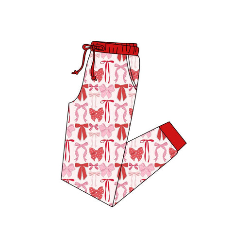 10.10 Pre order P0899 Adult women pink red bow long Pants