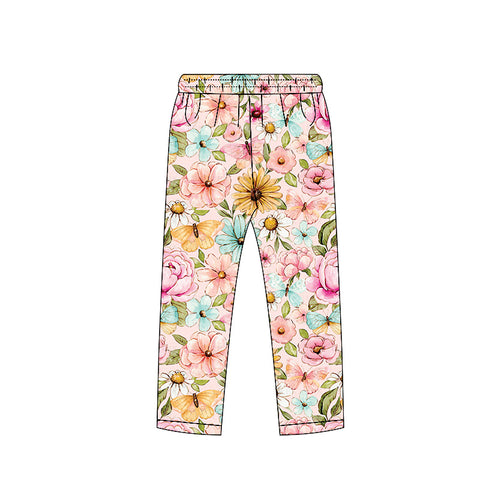 Preorder 12.06 MOQ 5 pcs P0963 Flower Kids Girls Leggings Pants