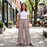 P1053 Hunting Camo Gray Brown Women Adult's Yoga Wide Leg Pants