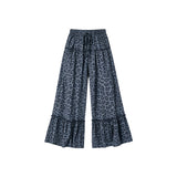 Preorder MOQ 5 pcs Each Leopard Yoga Mommy And Me Ruffles Wide Leg Pants