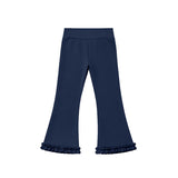 Preorder MOQ 5 pcs Each Color Solid Color Ruffles Yoga Kids Girls Flared Pants