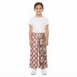 P1093 Hunting Camo Leaves Plaid Girls Wide Leg Pants