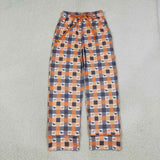 P1095 Halloween Bat Plaid Women Adult's Sleeper Pants
