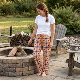 P1095 Halloween Bat Plaid Women Adult's Sleeper Pants