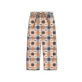 Preorder Samples P1095 Halloween Bat Plaid Women Adult's Sleeper Pants