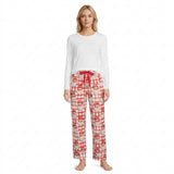 P1096 Christmas Santa Plaid Women Adult's Sleeper Pants