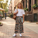 P1104 Hunting Camo Yoga Girls Wide Leg Pants