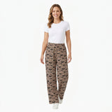 P1129 Halloween Bats Leopard Women Adult's Wide Leg Pants