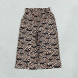 P1133 Halloween Bats Leopard Girls Wide Leg Pants