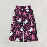 P1134 Halloween Bats Ghost Camo Girls Wide Leg Pants
