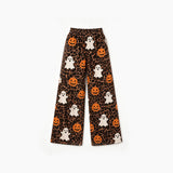 Preorder MOQ 5 pcs Each Style Halloween Leopard Pumpkin Girls Wide Leg Pants
