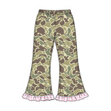 Preorder MOQ 5 pcs GLP3735 Each Hunting Camo Middle Neckline Girls Clothes-2026.8.20