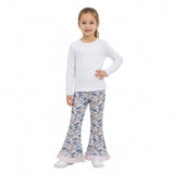 P1185 Hunting Camo Pink Plaid Ruffles Girls Flared Pants