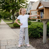 P1226 Hunting Camo Gray Green Girls Wide Leg Pants