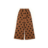 Preorder MOQ 5 pcs Each Dots Pocket Brown Mommy And Me Wide Leg Pants