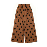 Preorder MOQ 5 pcs Each Dots Pocket Brown Mommy And Me Wide Leg Pants