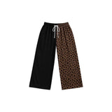 Preorder MOQ 5 pcs Each Style Leopard Solid Color Black Wide Leg Pants Mommy and Me Matching Clothes