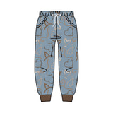 Preorder MOQ 5 pcs Each Style Valentine's Day Love Gray Blue Kids Matching Clothes