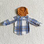 BT0208 New Children's Flannel Plaid Shirt Hoodie Boy's Girl's Shirt Coat