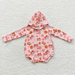 LR0269 Flower Hoodie Baby Boy's Romper