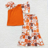 GSPO0620 Orange Rainbow Smile Girl's Set