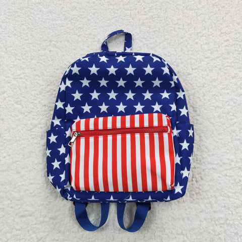 BA0053 July 4th National Day Star Blue Stripe Backpack Bag