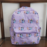 BA0058 Cartoon Purple Dog Backpack Bag