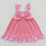 GSD0340 Princess Pink Bow Girl's Dress