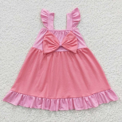 GSD0340 Princess Pink Bow Girl's Dress