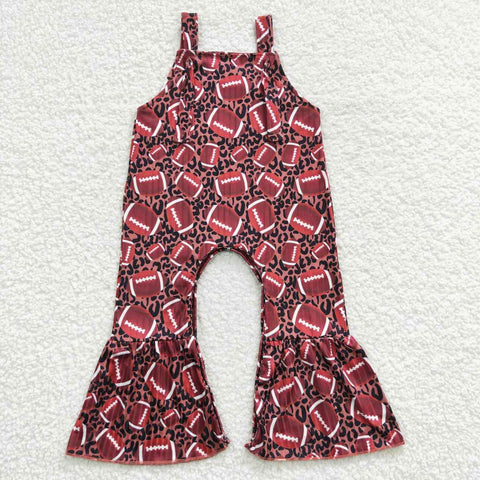 SR0364 Football Leopard Brown Girl's Jumpsuit