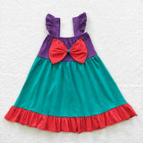 GSD0345 Princess Purple Cute Bow Girl's Dress