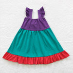 GSD0345 Princess Purple Cute Bow Girl's Dress