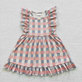 GSD0364 Ruffles Plaid Girl's Dress