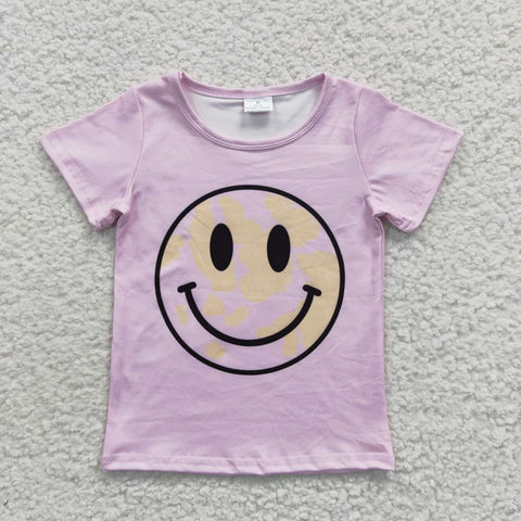 GT0192 Smiley face Pink Girl Boy Shirt Top