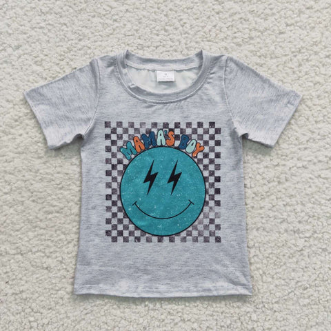 BT0225 Mama's boy smiley face Boy Shirt Top