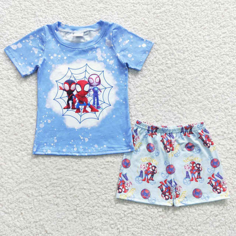 BSSO0246 Spider Hero Cartoon Boy's Shorts Set