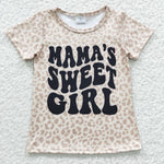 GT0185 Mama's sweet girl Leopard Girl Boy Shirt Top