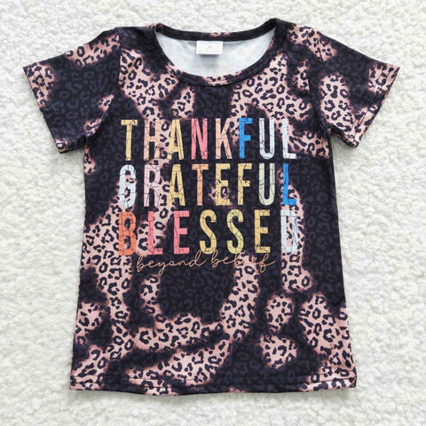 GT0193 Thankful Grateful Blessed Girl Boy Shirt Top