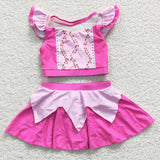 S0146 Princess Pink Cute Girl's Swimsuit