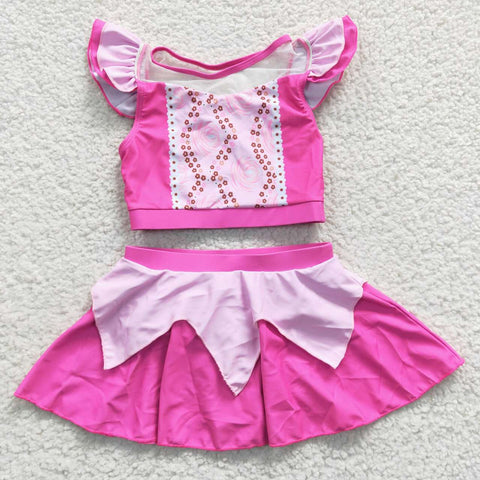 S0146 Princess Pink Cute Girl's Swimsuit