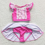 S0146 Princess Pink Cute Girl's Swimsuit