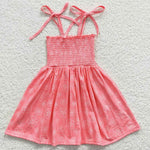 SALE GSD0349 Boutique New Summer Smocked Pink Flower Girl's Dress