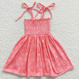 SALE GSD0349 Boutique New Summer Smocked Pink Flower Girl's Dress