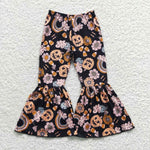 P0151 Halloween Pumpkin Girl's Flared Pants