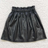 GLK0013 Black Leather Girl's Skirt