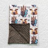 BL0050 Western Cow Cactus Newborn Baby Blanket