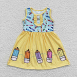 GSD0383 Back to school Pencil Yellow Girl's Dress