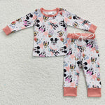 GLP0434 Cartoon Mouse Pink Girl's Pajamas set