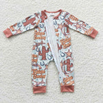 LR0307 Future Cowboy Baby Zip Sleeper Boy's Romper